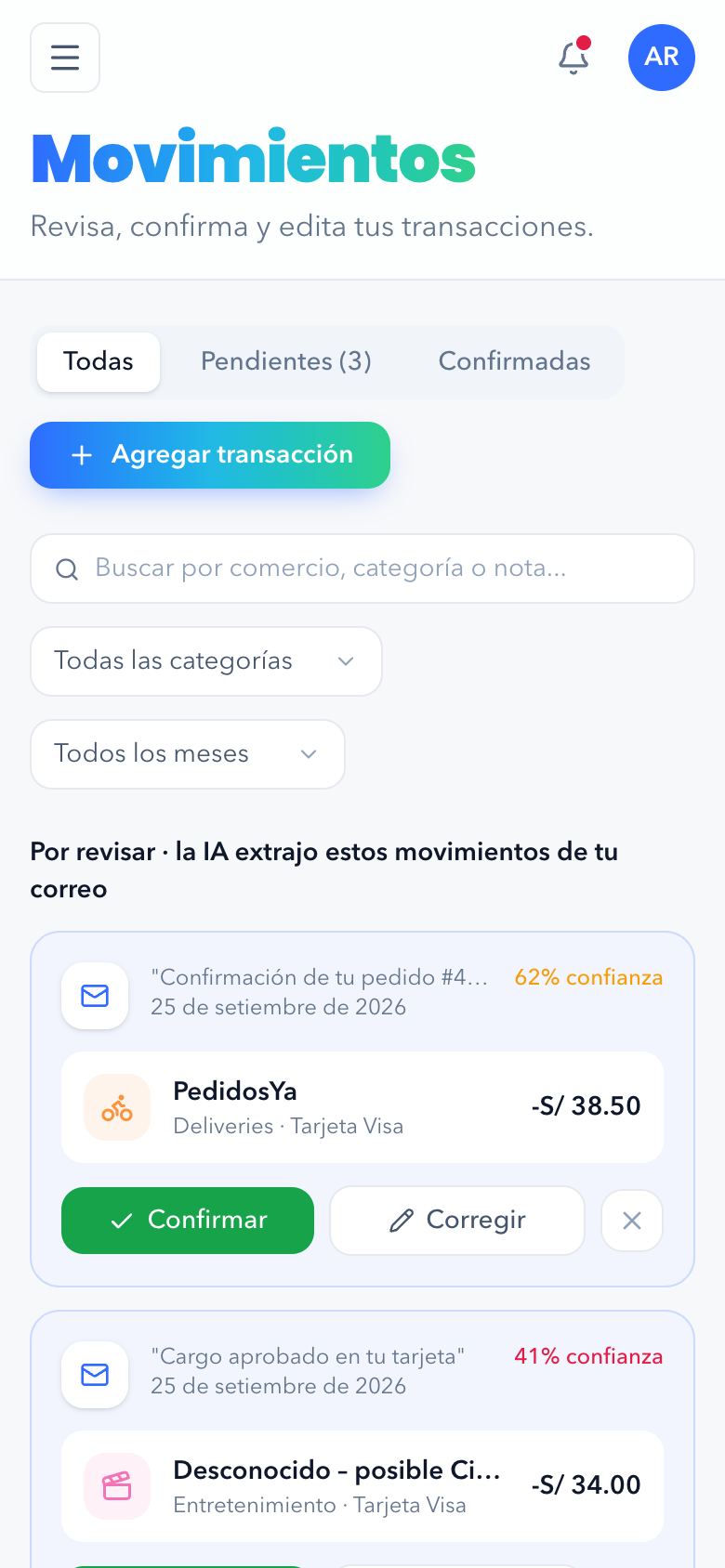 Movimientos de Lumii en el celular